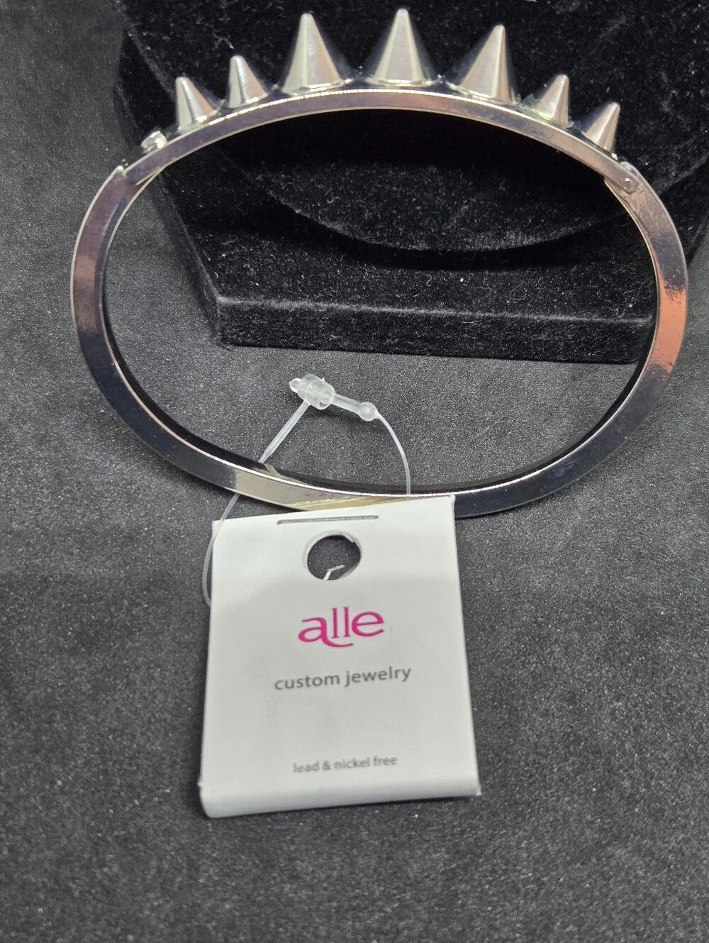 NWT Spike Studded Metal Clamper Bangle Goth Punk Rock Style Bracelet Costume